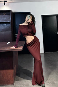 Peng Tai 24 Autumn and Winter Asymmetric Flared Long Dress PT-PTW24C08-2