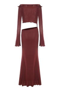 Peng Tai 24 Autumn and Winter Asymmetric Flared Long Dress PT-PTW24C08-2