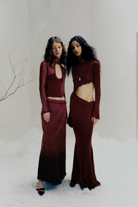 Peng Tai 24 Autumn and Winter Asymmetric Flared Long Dress PT-PTW24C08-2