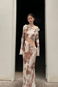 Peng Tai 24 Autumn and Winter Asymmetric Flared Long Dress PT-PTW24C08-3