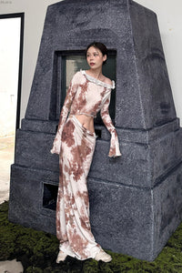 Peng Tai 24 Autumn and Winter Asymmetric Flared Long Dress PT-PTW24C08-3