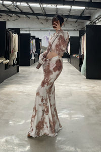 Peng Tai 24 Autumn and Winter Asymmetric Flared Long Dress PT-PTW24C08-3