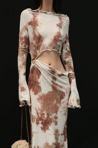 Peng Tai 24 Autumn and Winter Asymmetric Flared Long Dress PT-PTW24C08-3