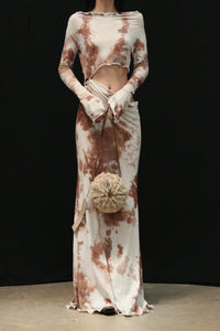 Peng Tai 24 Autumn and Winter Asymmetric Flared Long Dress PT-PTW24C08-3