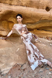 Peng Tai 24 Autumn and Winter Asymmetric Flared Long Dress PT-PTW24C08-3
