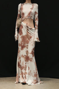 Peng Tai 24 Autumn and Winter Asymmetric Flared Long Dress PT-PTW24C08-3