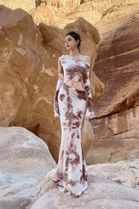 Peng Tai 24 Autumn and Winter Asymmetric Flared Long Dress PT-PTW24C08-3