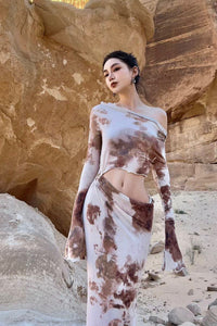 Peng Tai 24 Autumn and Winter Asymmetric Flared Long Dress PT-PTW24C08-3