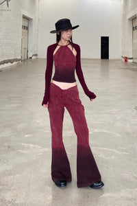 PengTai 24 Autumn and Winter Gradient Dyed Denim Flared Pants PT-PTW24D03-2-HJH