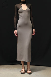 Peng Tai 24 Autumn and Winter Hollow Long Dress PT-PTW24C07-1