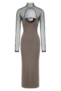 Peng Tai 24 Autumn and Winter Hollow Long Dress PT-PTW24C07-1