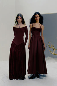 Peng Tai 24 Autumn and Winter One Shoulder Maxi Dress PT-PTW24C03-1