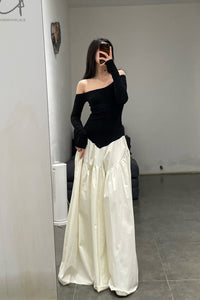 Peng Tai 24 Autumn and Winter One Shoulder Maxi Dress PT-PTW24C03-2