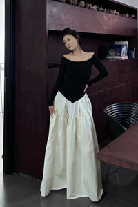 Peng Tai 24 Autumn and Winter One Shoulder Maxi Dress PT-PTW24C03-2