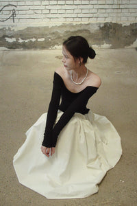 Peng Tai 24 Autumn and Winter One Shoulder Maxi Dress PT-PTW24C03-2