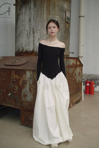 Peng Tai 24 Autumn and Winter One Shoulder Maxi Dress PT-PTW24C03-2