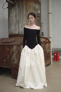 Peng Tai 24 Autumn and Winter One Shoulder Maxi Dress PT-PTW24C03-2