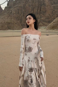 Peng Tai 24 Autumn and Winter One Shoulder Maxi Dress PT-PTW24C03-3