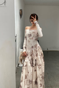 Peng Tai 24 Autumn and Winter One Shoulder Maxi Dress PT-PTW24C03-3