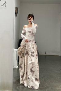 Peng Tai 24 Autumn and Winter One Shoulder Maxi Dress PT-PTW24C03-3