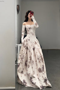 Peng Tai 24 Autumn and Winter One Shoulder Maxi Dress PT-PTW24C03-3