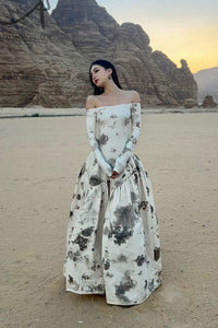Peng Tai 24 Autumn and Winter One Shoulder Maxi Dress PT-PTW24C03-3