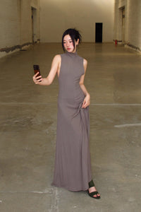 Peng Tai 24 Autumn and Winter Printed Backless Floral Long Dress PT-PTW24C05-2