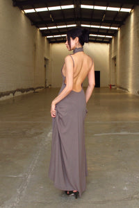 Peng Tai 24 Autumn and Winter Printed Backless Floral Long Dress PT-PTW24C05-2
