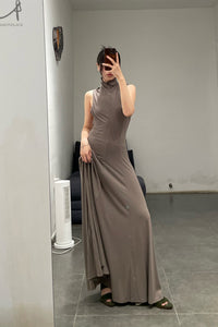 Peng Tai 24 Autumn and Winter Printed Backless Floral Long Dress PT-PTW24C05-2