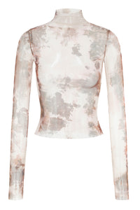 PengTai 24 Autumn and Winter Printed High Neck Long Sleeve Top PT-PTW24A18-2