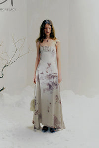 Peng Tai 24 Autumn and Winter Printed Pleated Maxi Dress PT-PTW24C09-1
