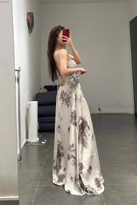 Peng Tai 24 Autumn and Winter Printed Pleated Maxi Dress PT-PTW24C09-1