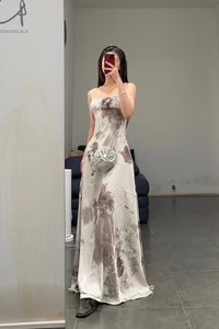 Peng Tai 24 Autumn and Winter Printed Pleated Maxi Dress PT-PTW24C09-1