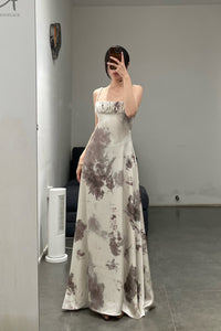 Peng Tai 24 Autumn and Winter Printed Pleated Maxi Dress PT-PTW24C09-1