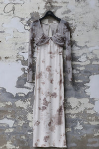 Peng Tai 24 Autumn and Winter Printed Pleated Midi Dress PT-PTW24C10-3