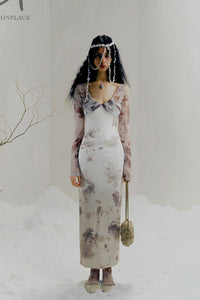 Peng Tai 24 Autumn and Winter Printed Pleated Midi Dress PT-PTW24C10-3