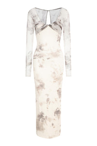Peng Tai 24 Autumn and Winter Printed Pleated Midi Dress PT-PTW24C10-3