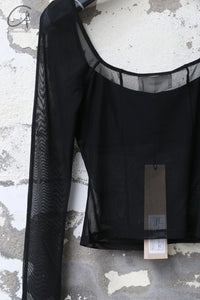 PengTai 24 Autumn and Winter Velvet Mesh Long Sleeve Top PT-PTW24A02-1