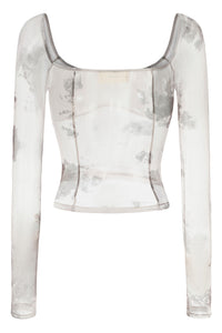 PengTai 24 Autumn and Winter Velvet Mesh Long Sleeve Top PT-PTW24A02-2