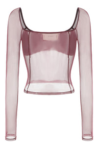 PengTai 24 Autumn and Winter Velvet Mesh Long Sleeve Top PT-PTW24A02-3