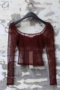 PengTai 24 Autumn and Winter Velvet Mesh Long Sleeve Top PT-PTW24A02-3