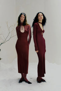 Peng Tai 24 Fall/Winter V-neck midi dress PT-PTW24C04-3