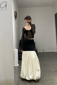 Peng tai 24 autumn and winter super long patchwork skirt PT-PTW24B01-1