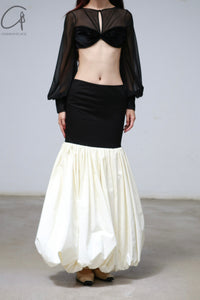 Peng tai 24 autumn and winter super long patchwork skirt PT-PTW24B01-1