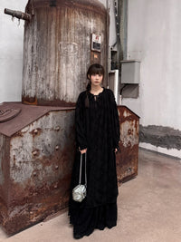 Pengtai 25 Autumn/Winter Lace Shirt Dress PT-PW25C02-2-BLACK