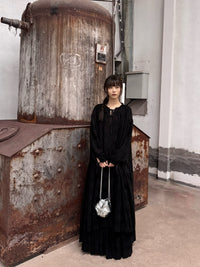Pengtai 25 Autumn/Winter Lace Shirt Dress PT-PW25C02-2-BLACK