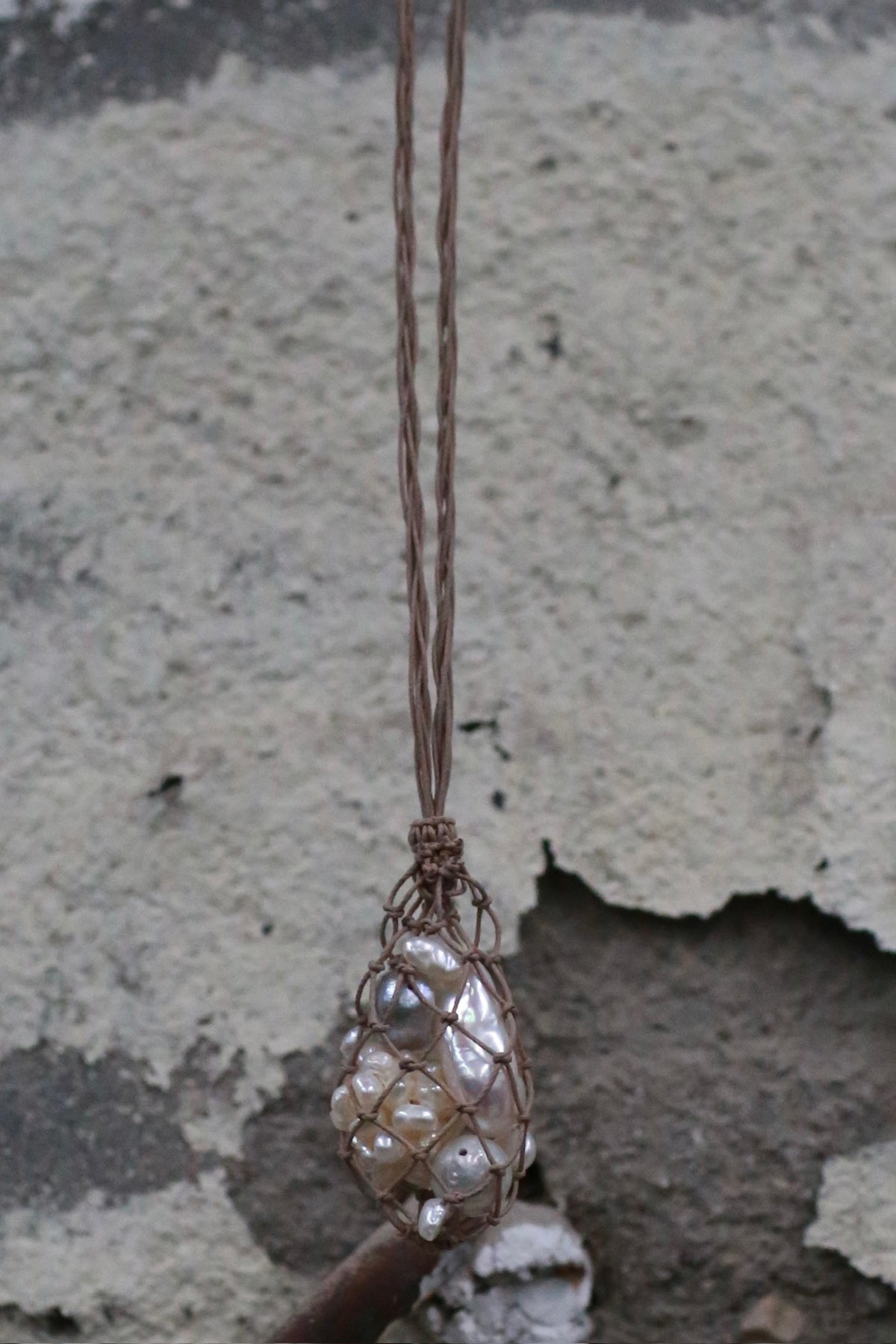 Pengtai Fall/Winter 2025 Mesh Necklace PT-P25F08-4-DUSTY ASH