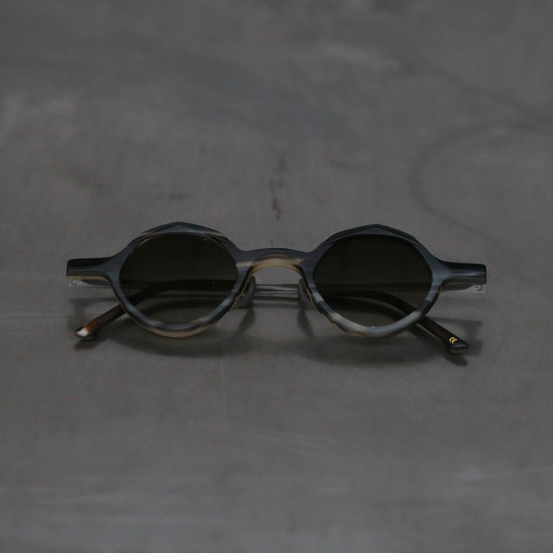 Rigards*Kamonuj Black Retro + Light Gray/Green Glasses RG0318JM