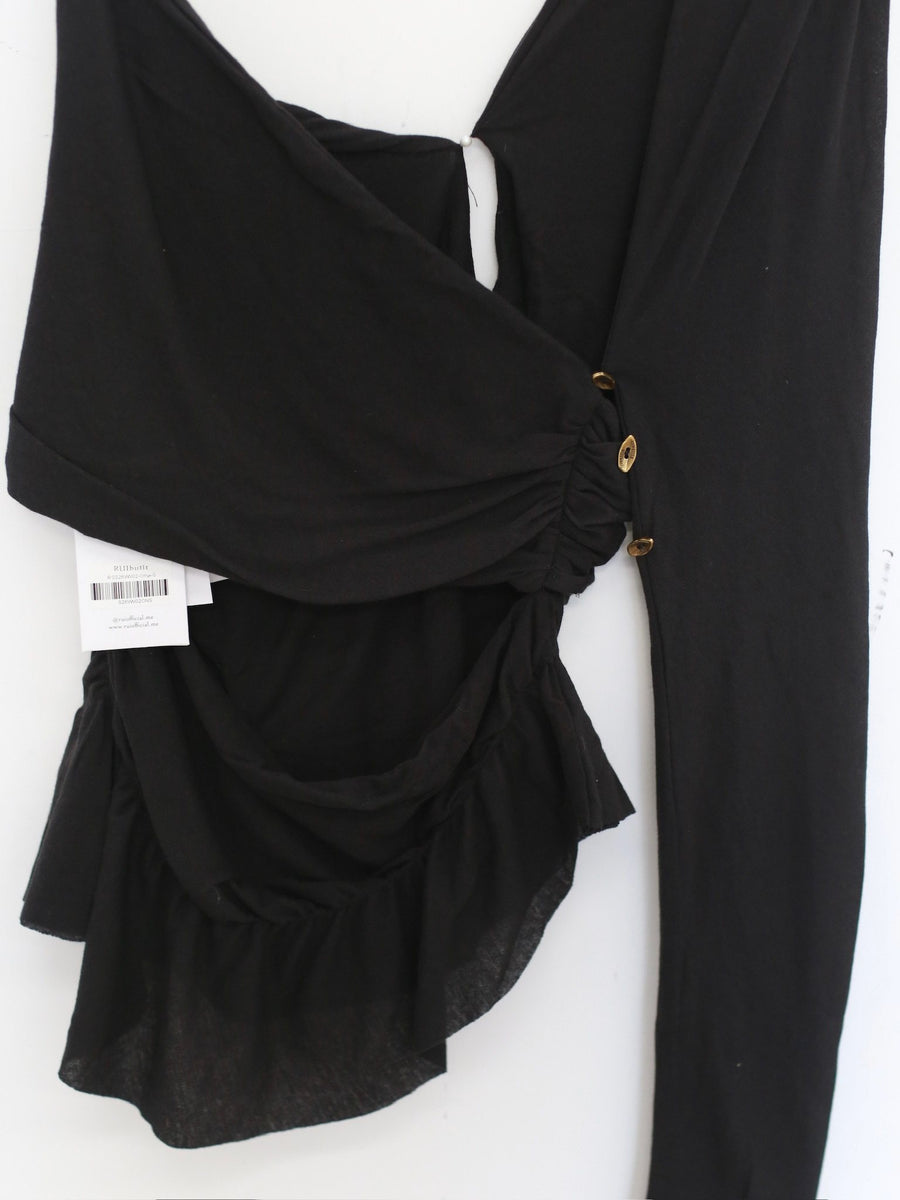 Black Rui RUI built 26 Spring/Summer Knot-Wrapped Ribbon Top/Suitsuit RUI-S26WV0