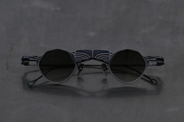 Rigards*Kamonuj Black Retro + Light Gray/Green Glasses RG0318JM